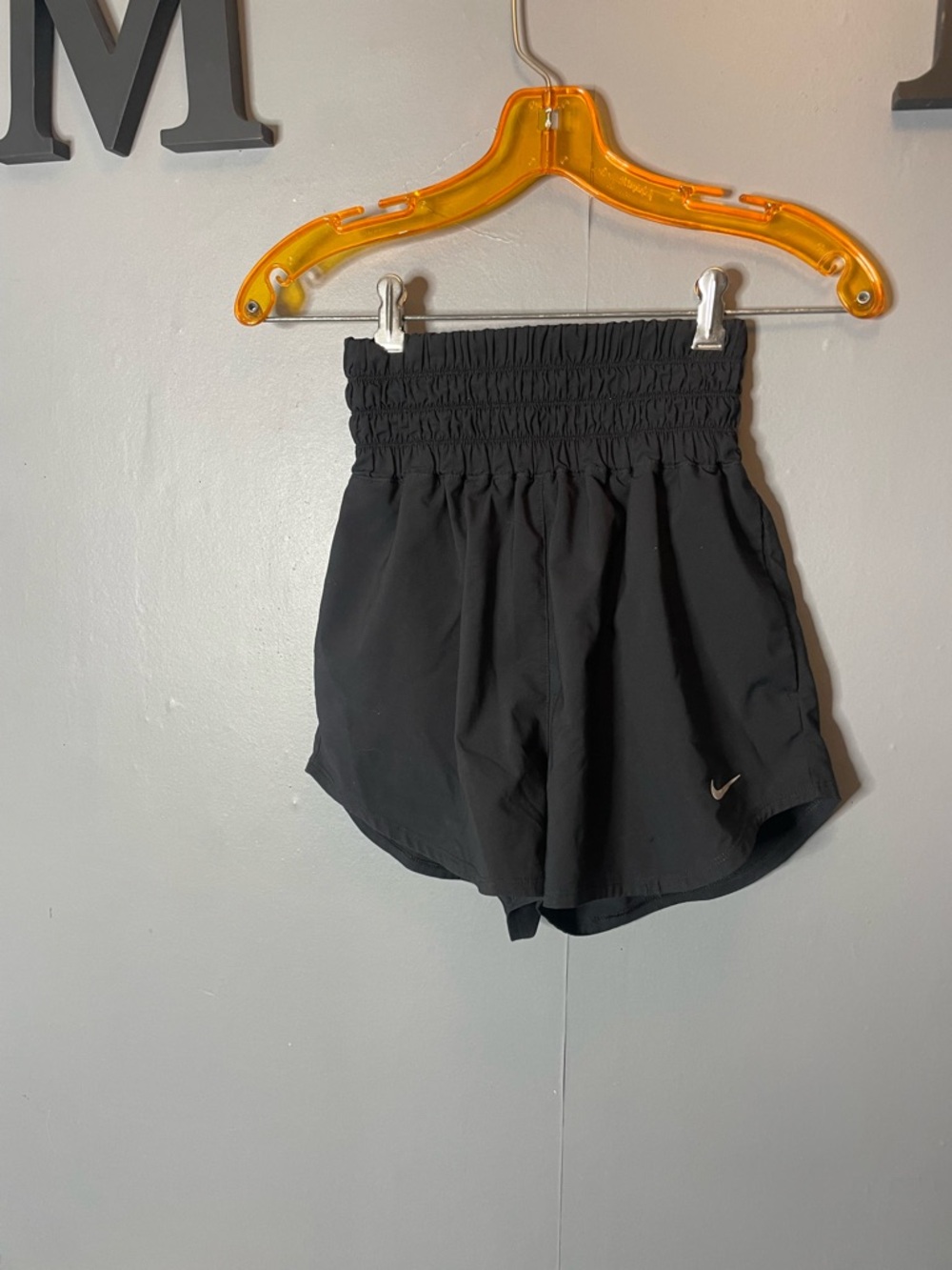 Nike high waisted Black Smocked Women's Shorts size XS athletic